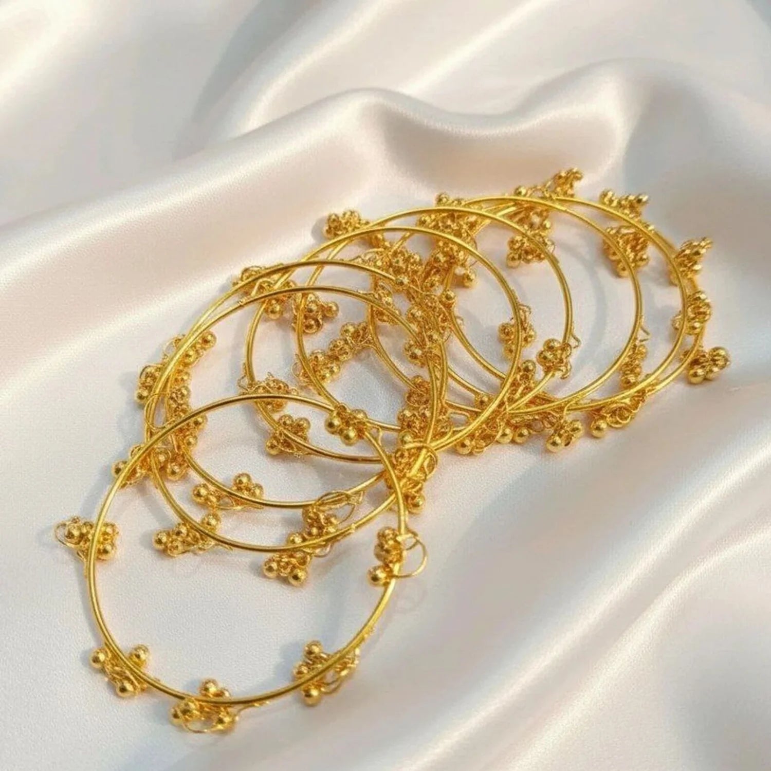 Gold Plated Floral Designer Bangles Set for Women