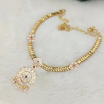Designer AD Stone Gold Plated Chain Necklace Set