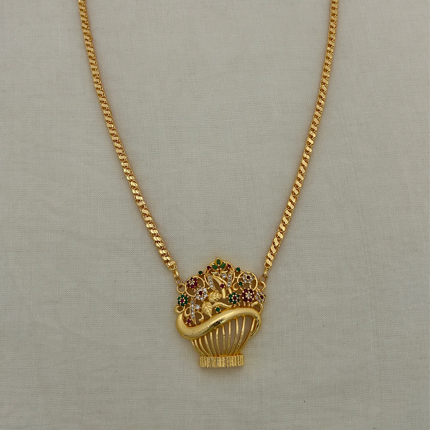 Traditional Fuldani Pendant Gold Chain Necklace for Women