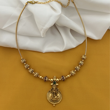Antique Lakshmi Pendant Gold Hasli Chain Necklace