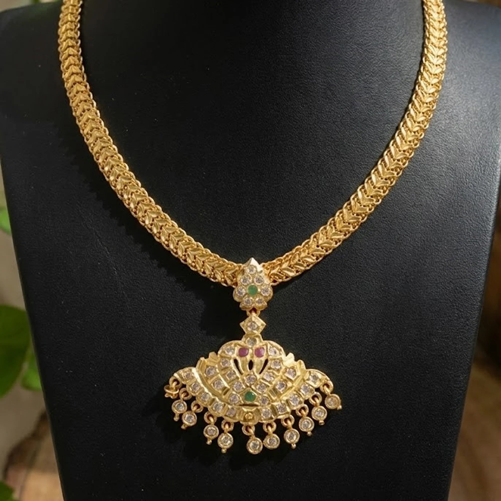 Gold Plated Designer Chain Necklace with Pendant