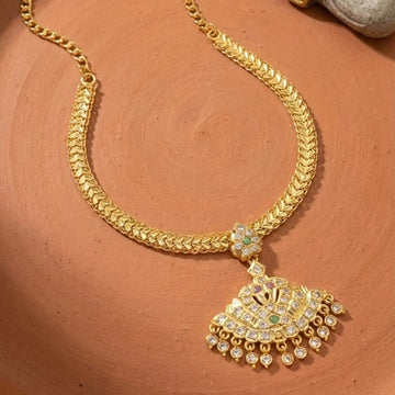 Gold Plated Designer Chain Necklace with Pendant
