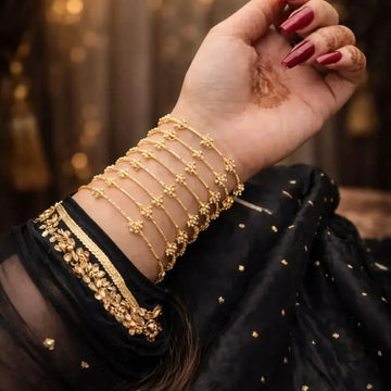 Gold Plated Floral Designer Kangan Bangles for Women
