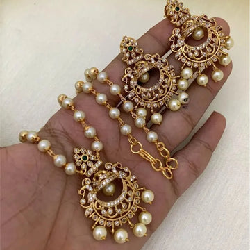 Pearl Drop Gold Plated Pendant Necklace Set