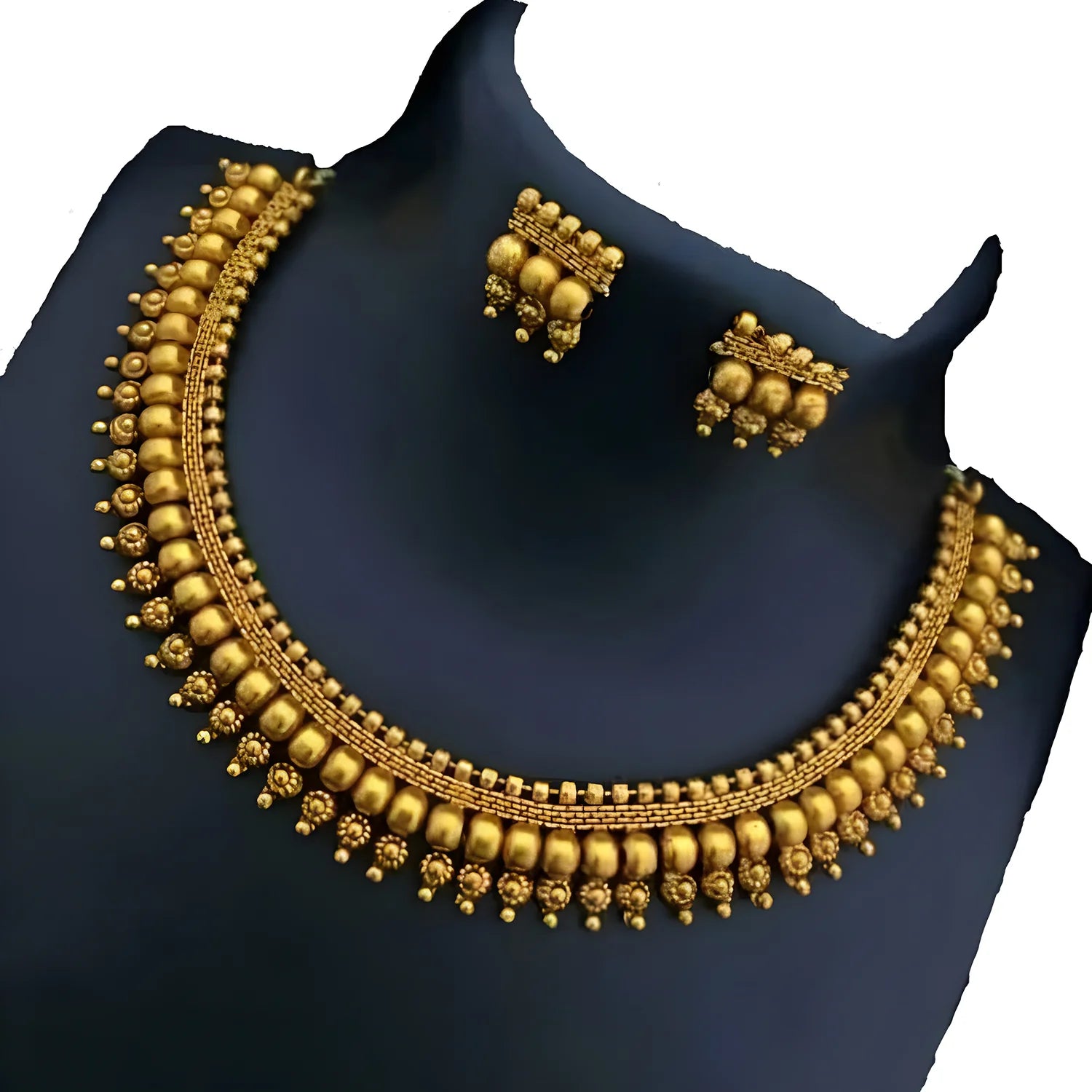 Minimal South Indian Gold Choker Set for Women