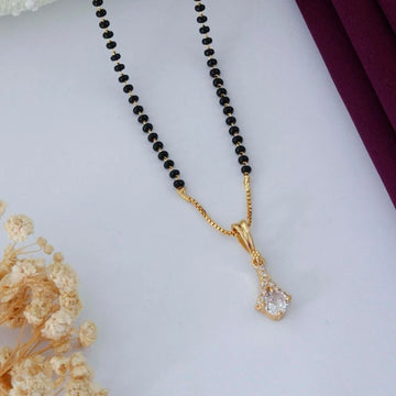 Elegant Solitaire Gold Plated Mangalsutra Necklace for Women