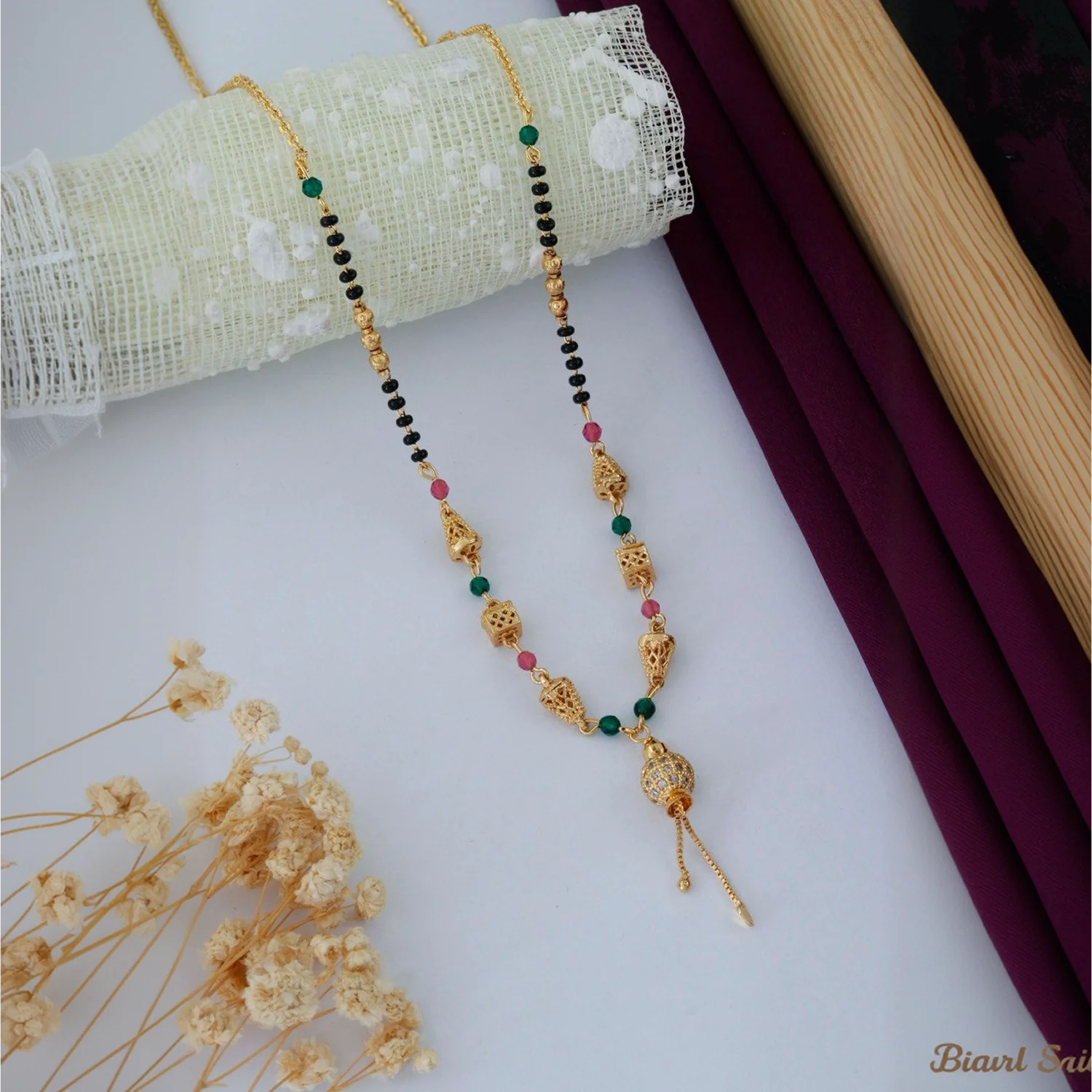 Traditional Gold Plated Multicolor Beads Mangalsutra for Women
