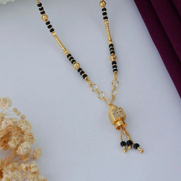 Elegant Gold Plated Black Beads Mangalsutra
