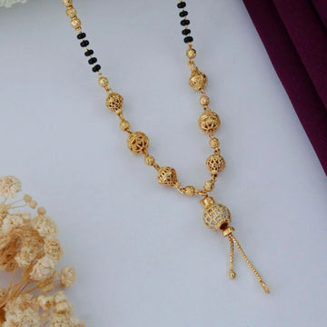 Traditional Gold Plated Black Beads Mangalsutra