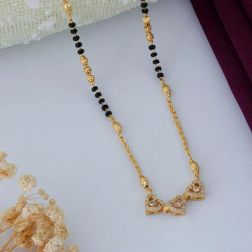 Elegant Heart Design Gold Plated Mangalsutra