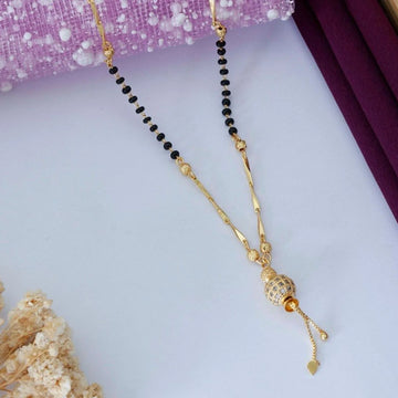 Elegant Gold Plated Black Beads Pendant Mangalsutra