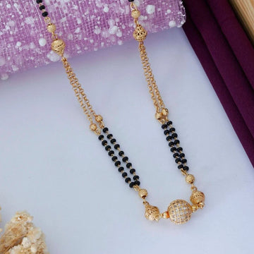 Designer Double Layer Black Beads Mangalsutra