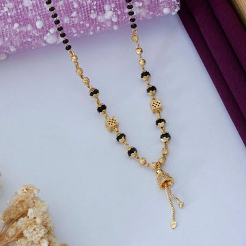 Designer Gold Plated Black Beads Mangalsutra