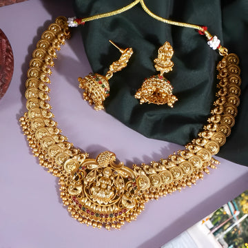 Lakshmi Coin Temple South Indian Necklace Set