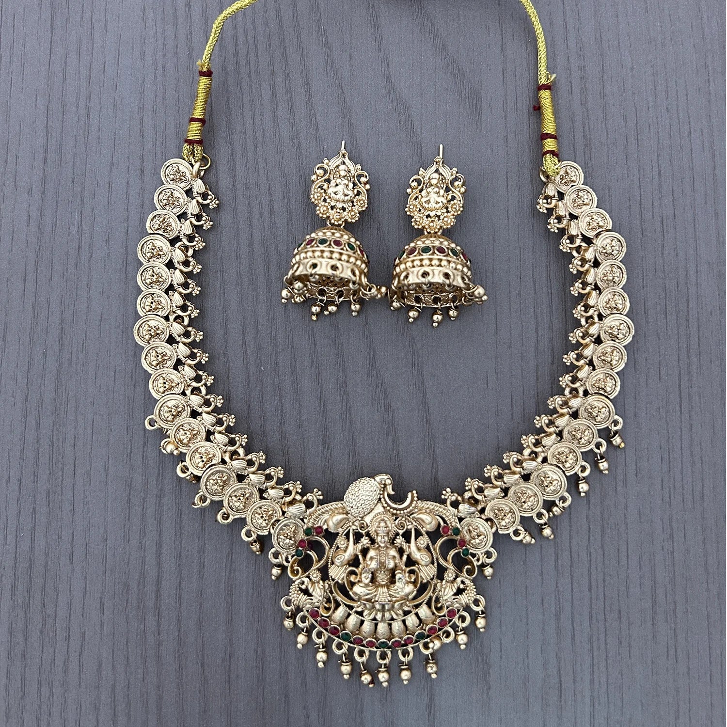Lakshmi Coin Temple South Indian Necklace Set
