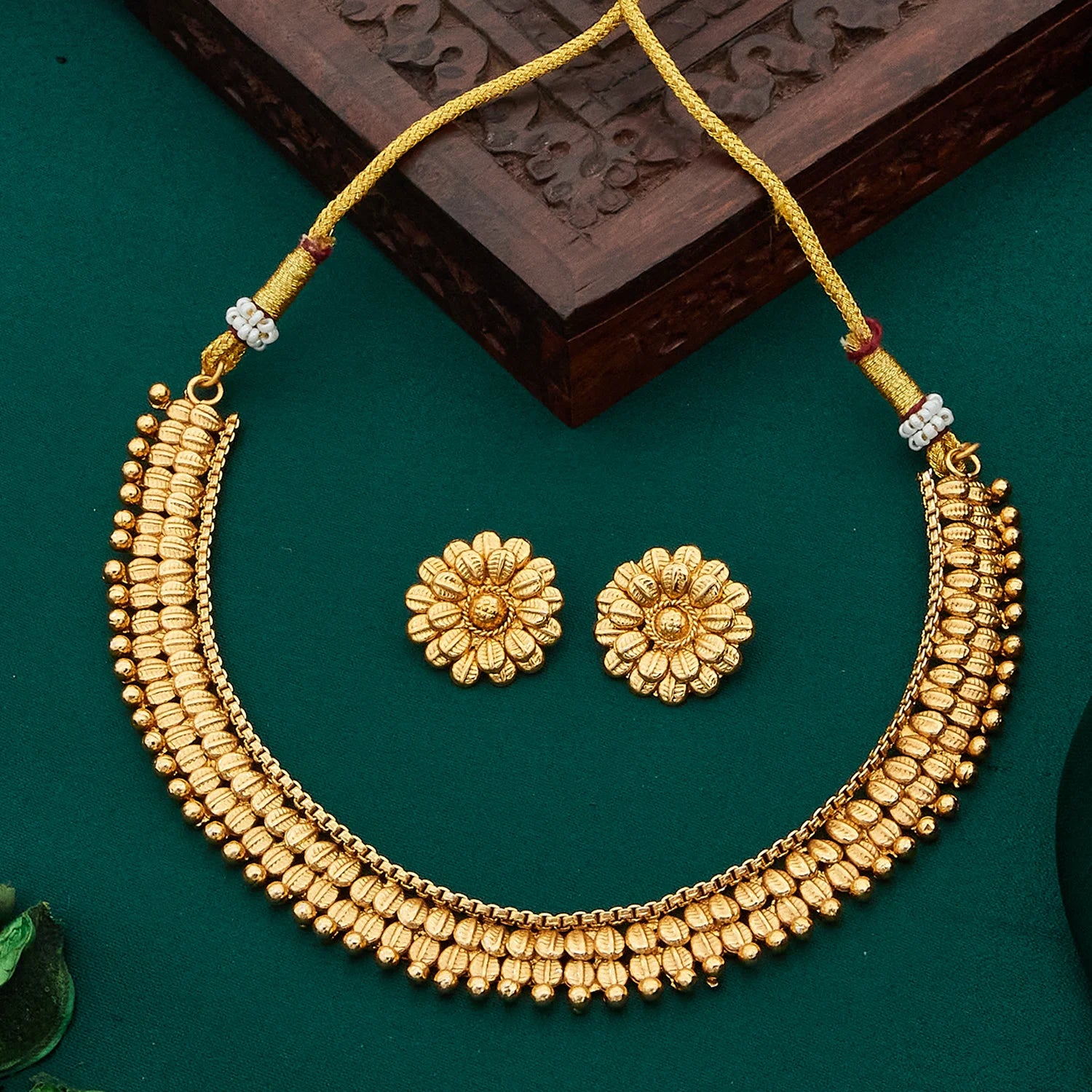 Traditional South Indian Gold Plated Choker Set