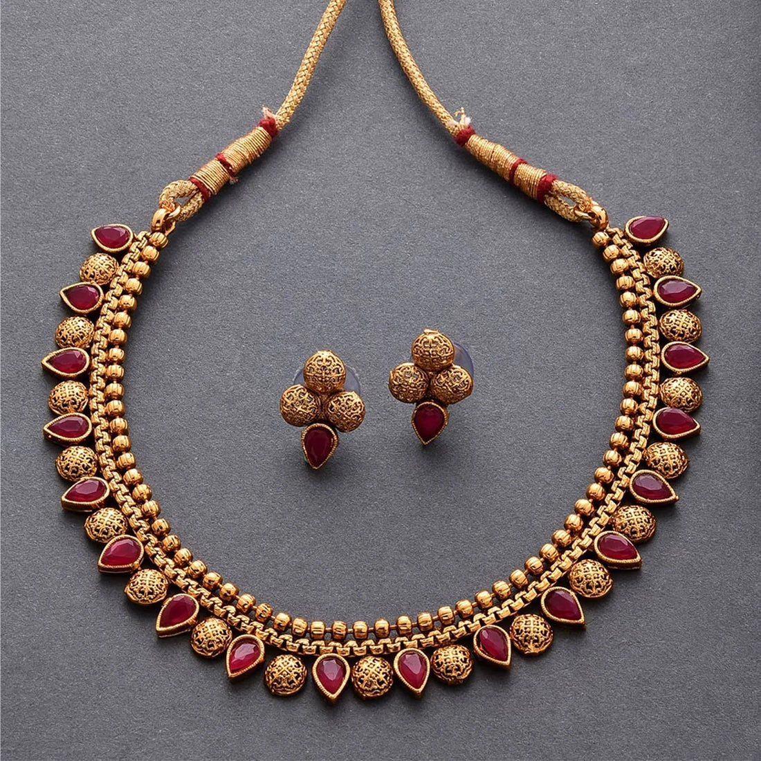 Minimal Gold Plated Daily Wear Choker Necklace Set